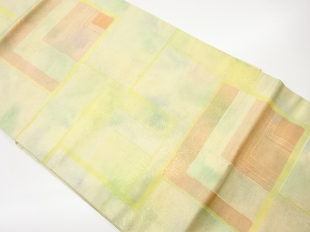 JAPANESE KIMONO / VINTAGE NAGOYA OBI / WOVEN GEOMETRIC
